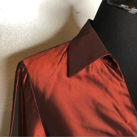 David Meister red bronze metallic formal top / jacket size 10 - Picture 7 of 16